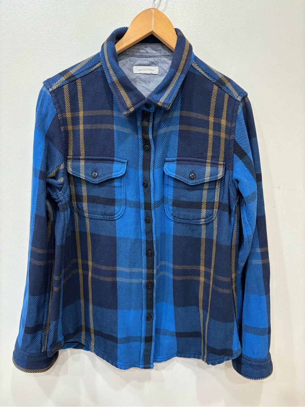 Outerknown Organic Cotton Plaid Button Down Flannel Shirt Men’s Size XS-S